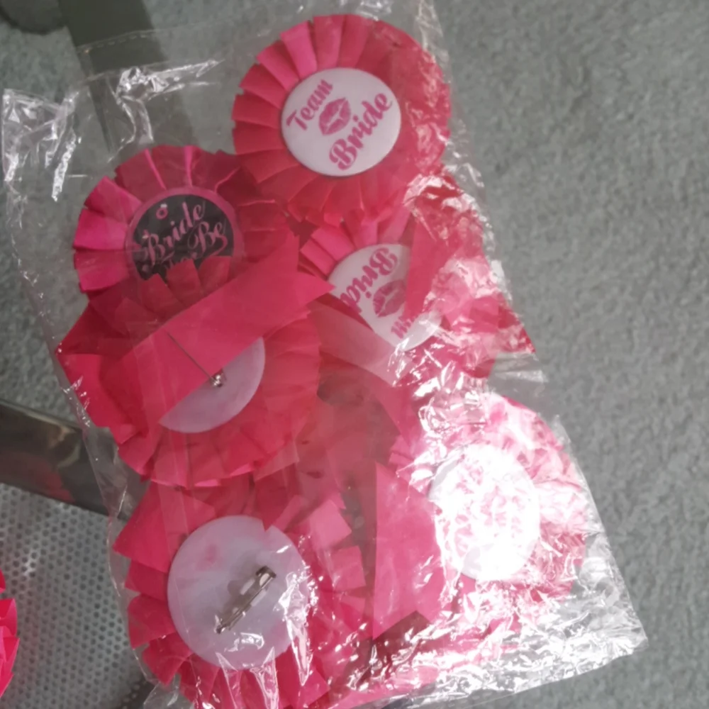Team bride and bride to be campaign buttons